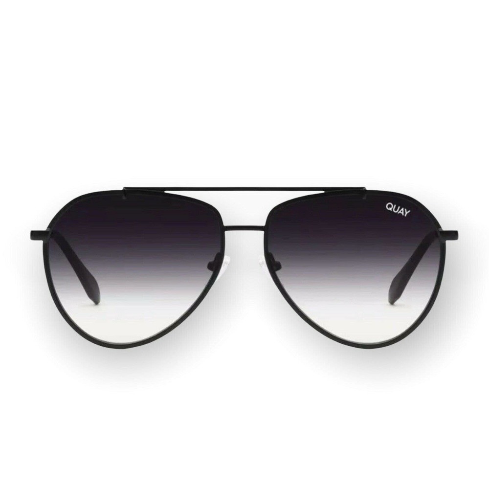 Quay Australia Dirty Habit Sunglasses Oversized Aviators Matte Black Fade - Picture 2 of 8